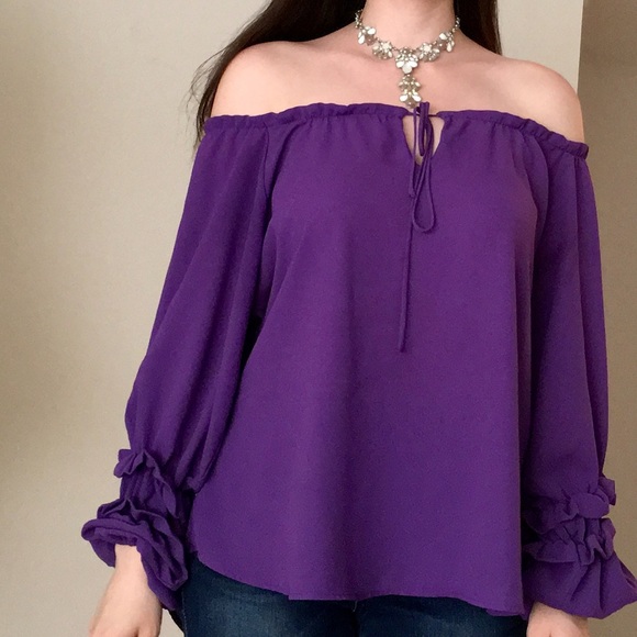 purple peasant blouse